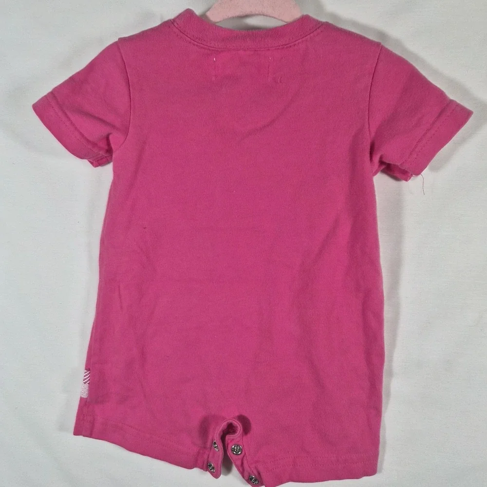 Vintage Gymboree Baby Girl Romper 0-3M Pink Flower Butterfly Bloom Y2K 2002